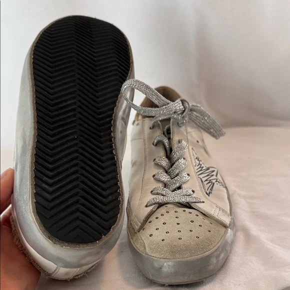 Golden Goose White and Gray Sneakers - Picture 10 of 10